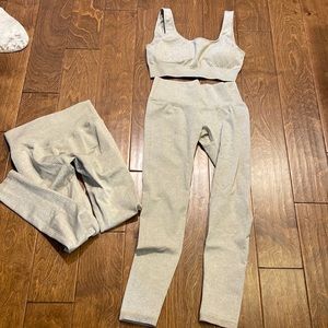 Beige workout set with extra pair of pants